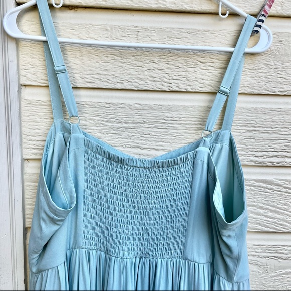Torrid Mint Blue Challis Sharkbite Skater Smocked Dress Sz 1X - Picture 6 of 16